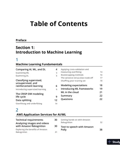 AWS Certified Machine Learning Specialty: MLS-C01 Certification Guide (2021) - Page 7 preview image