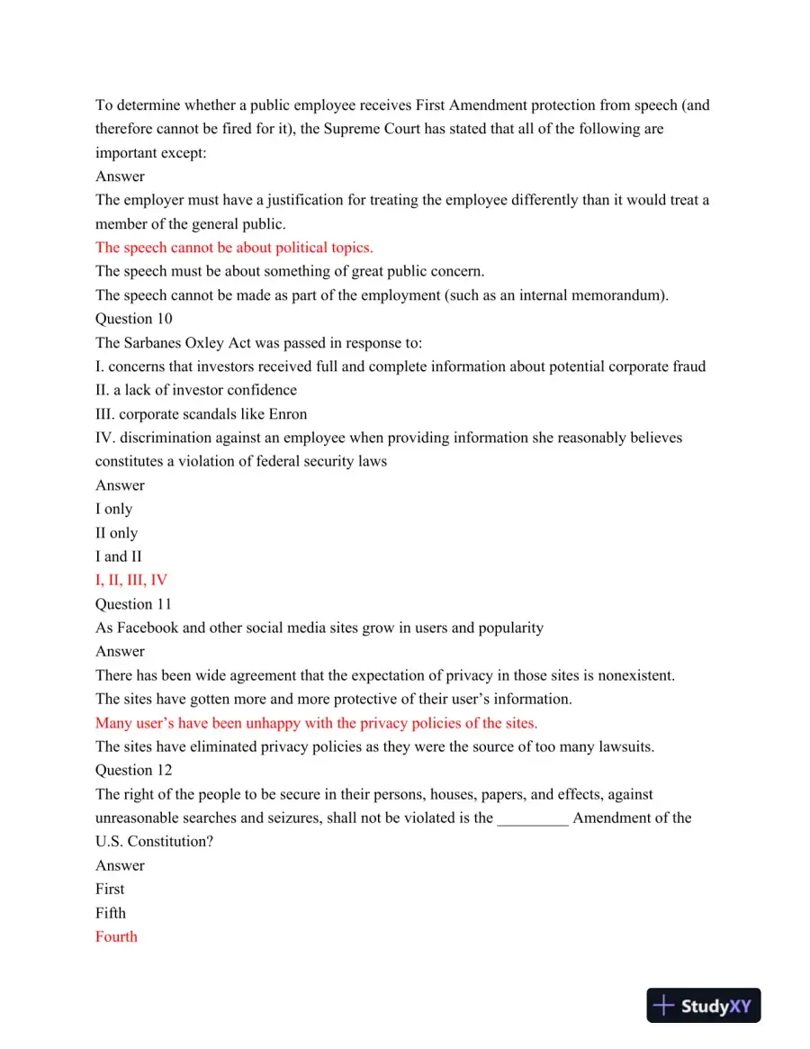 LEG 500 Final Exam Part 1, page 4