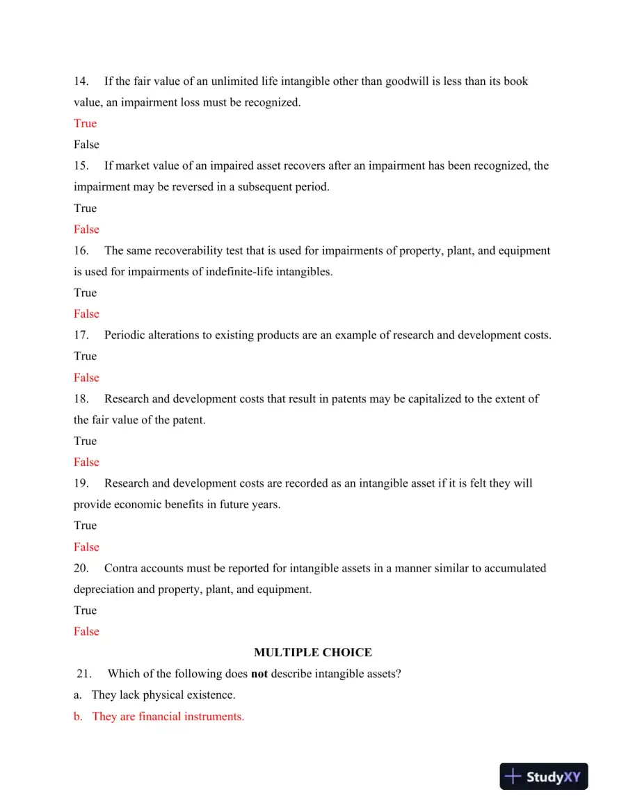 ACC 304 Week 11 Final Exam: Intangible Assets and Related Accounting Concepts, page 4