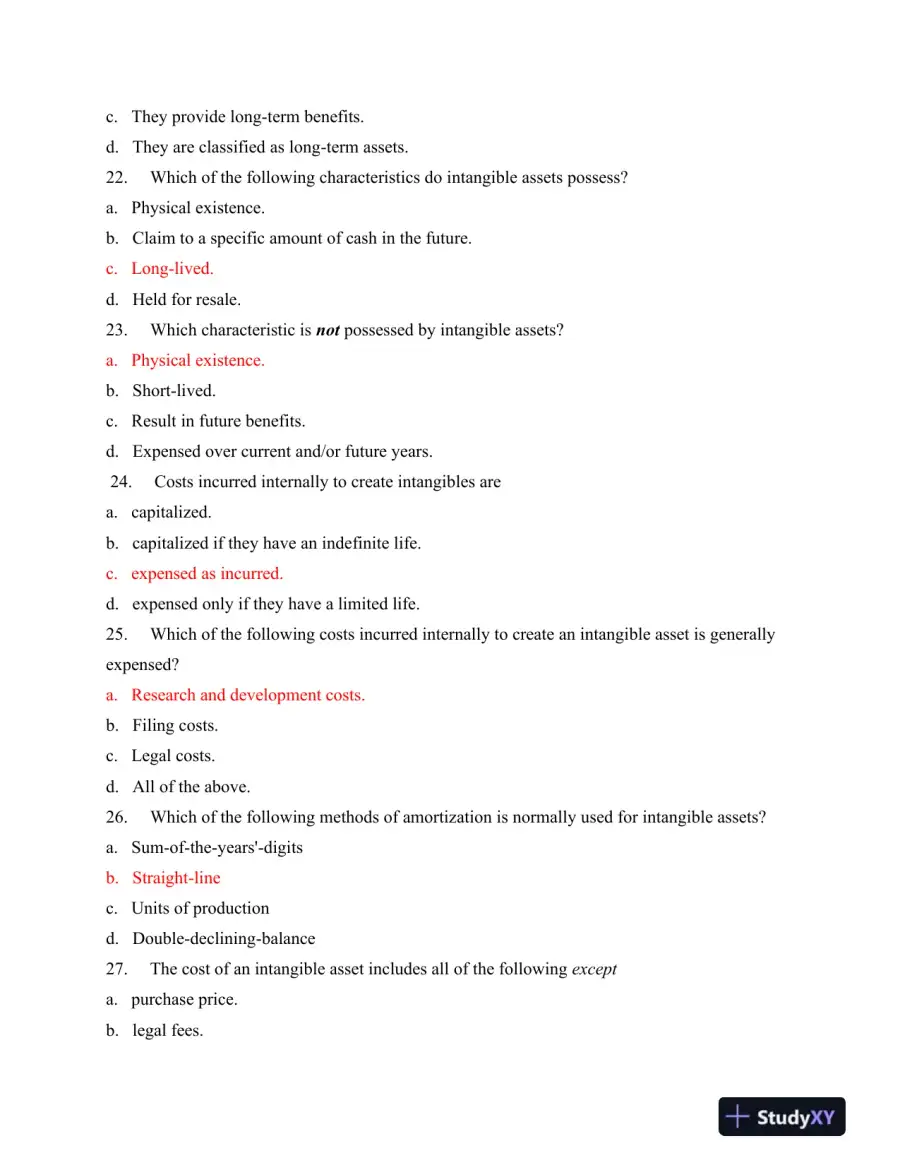 ACC 304 Week 11 Final Exam: Intangible Assets and Related Accounting Concepts, page 5