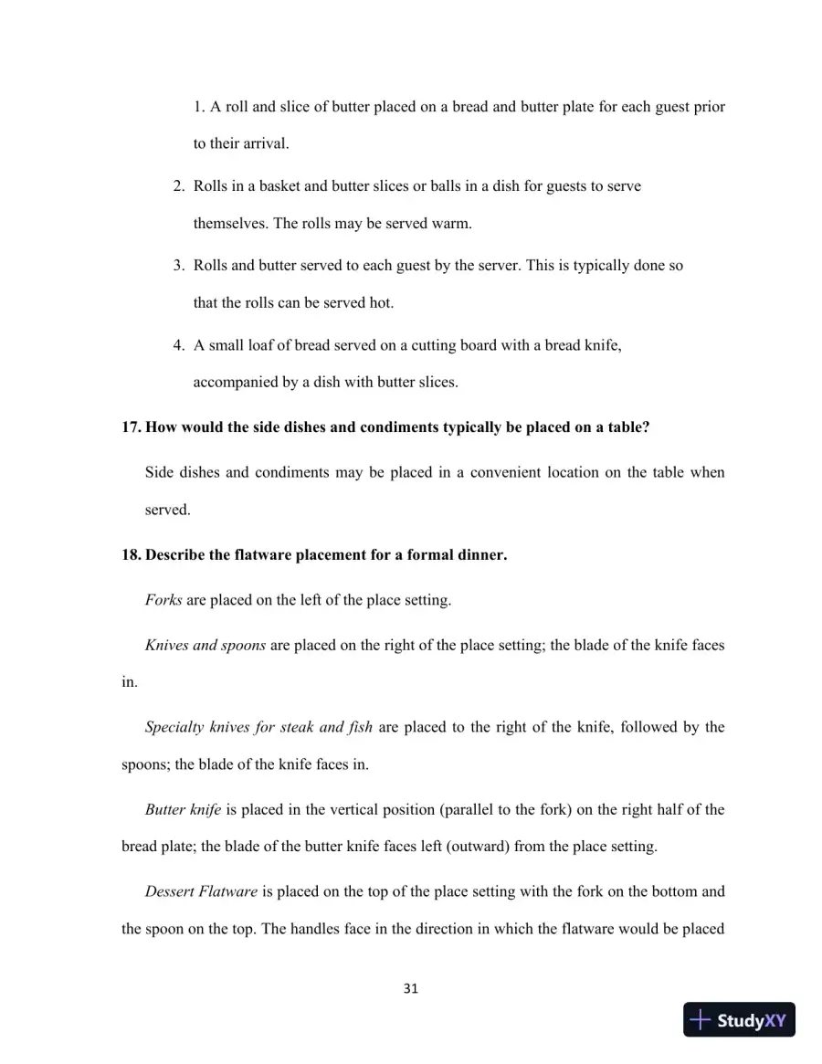 Professional Server, The: A Training Manual, 3rd Edition Solution Manual, page 31