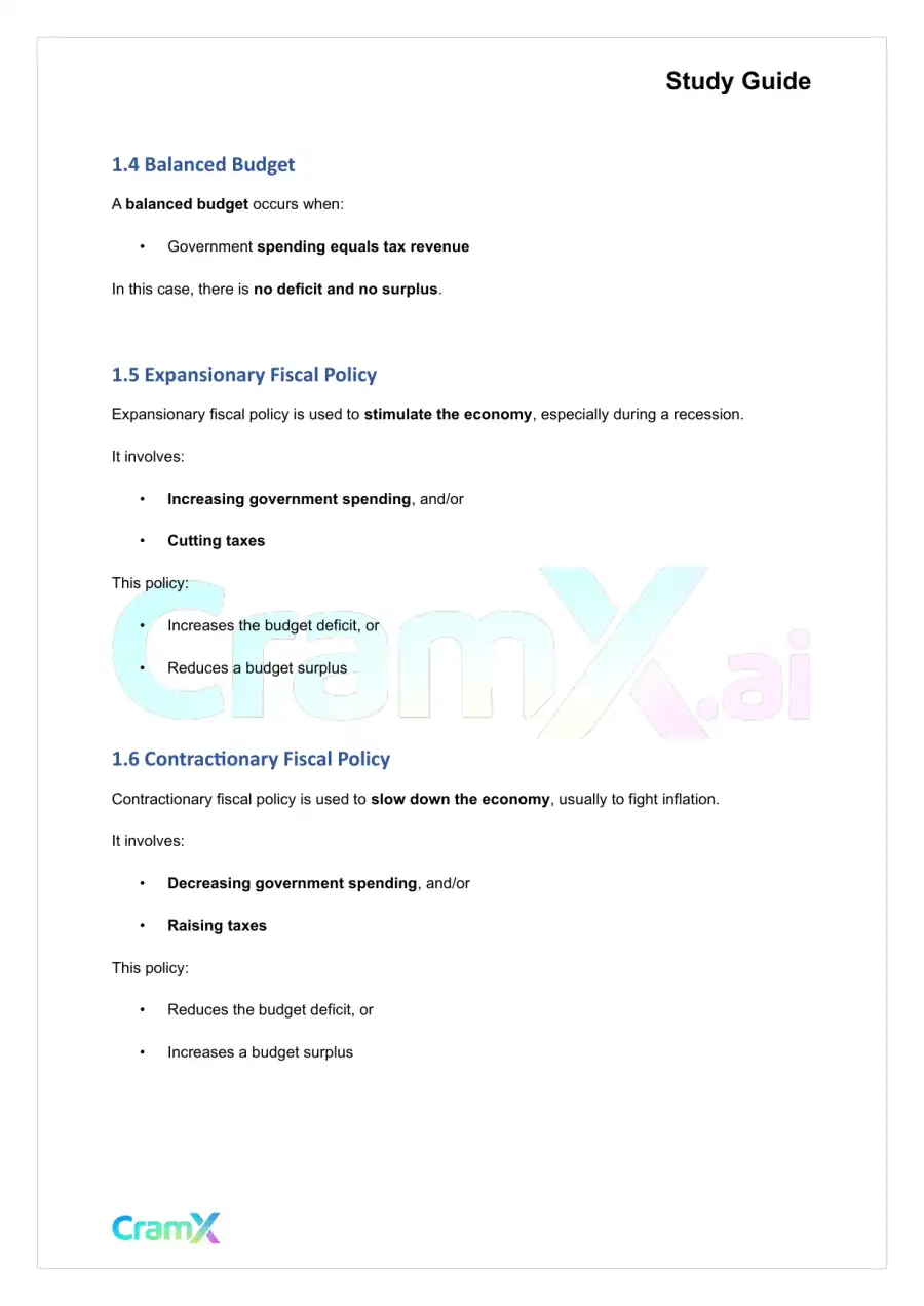 Economics - Fiscal and Monetary Policy, page 2