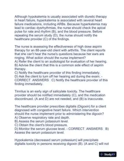 HESI Pharmacology Practice Exam With Answers (354 Solved Questions) - Page 10 preview image