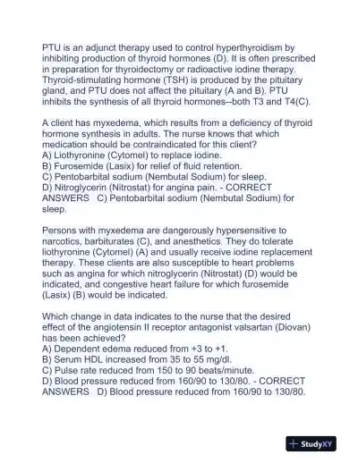 HESI Pharmacology Practice Exam With Answers (354 Solved Questions) - Page 13 preview image