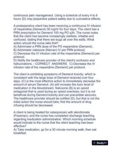 HESI Pharmacology Practice Exam With Answers (354 Solved Questions) - Page 15 preview image