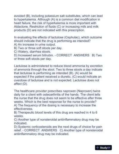 HESI Pharmacology Practice Exam With Answers (354 Solved Questions) - Page 6 preview image