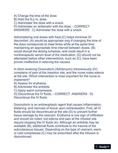 HESI Pharmacology Practice Exam With Answers (354 Solved Questions) - Page 8 preview image