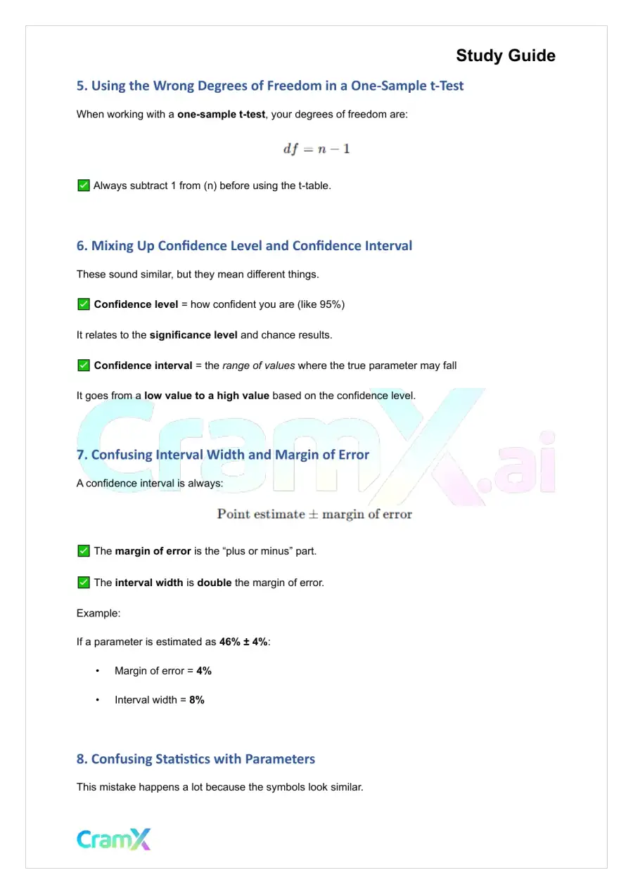 Statistics - Common Mistakes and Tables, page 3