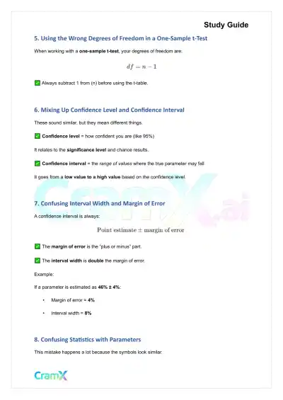 Statistics - Common Mistakes and Tables - Page 3 preview image