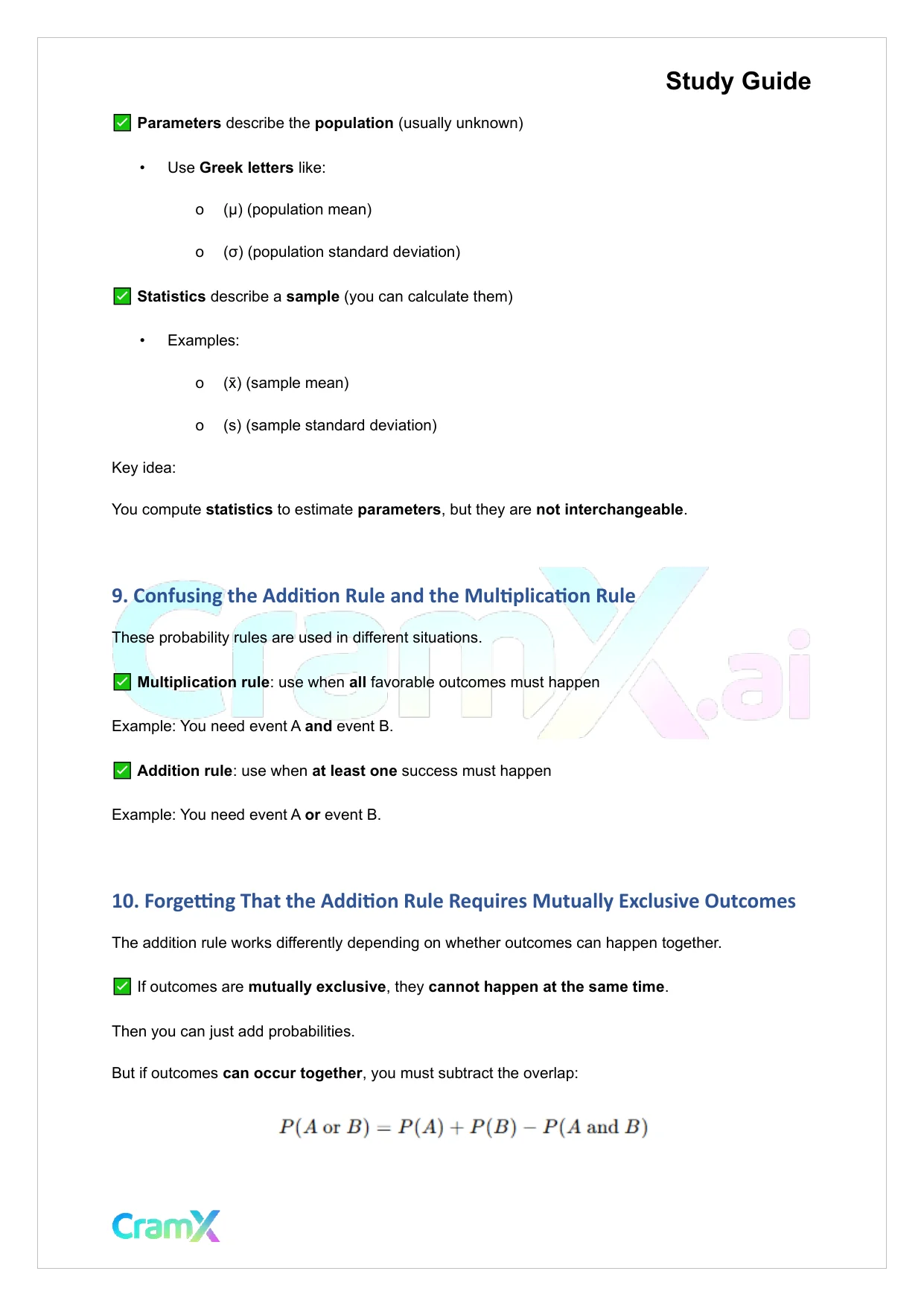 Statistics - Common Mistakes and Tables - Page 4 preview image