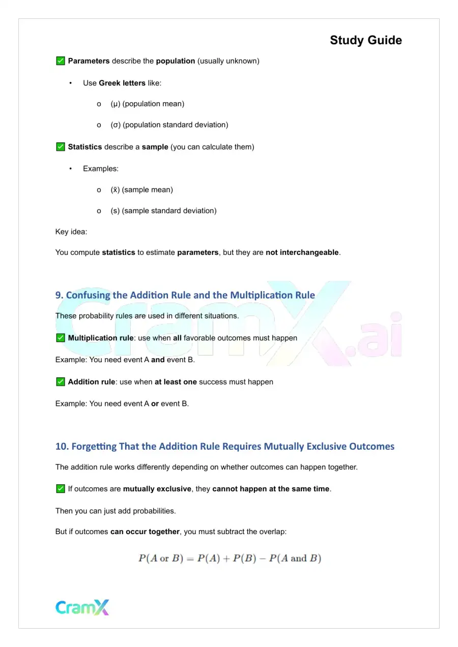 Statistics - Common Mistakes and Tables, page 4