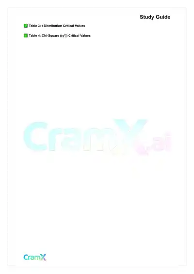 Statistics - Common Mistakes and Tables - Page 6 preview image