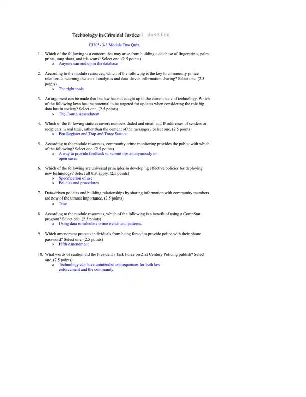 3-3 Module Three Quiz - Page 1 preview image