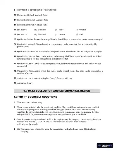 Elementary Statistics: Picturing the World, 7th Edition Solution Manual - Page 10 preview image