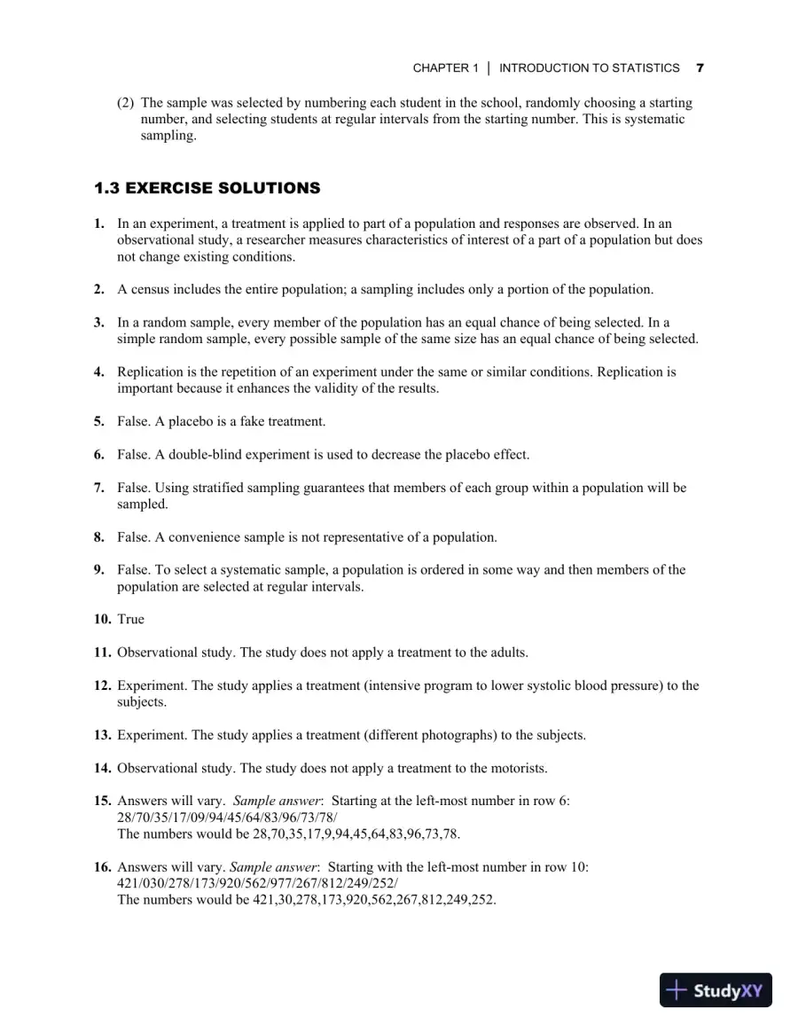 Elementary Statistics: Picturing the World, 7th Edition Solution Manual, page 11