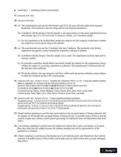 Elementary Statistics: Picturing the World, 7th Edition Solution Manual - Page 12 preview image