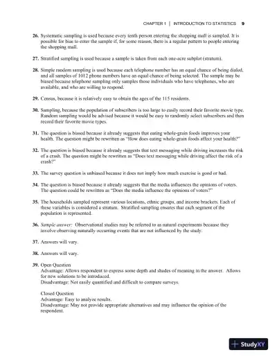 Elementary Statistics: Picturing the World, 7th Edition Solution Manual - Page 13 preview image