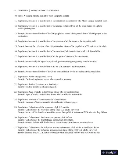 Elementary Statistics: Picturing the World, 7th Edition Solution Manual - Page 6 preview image
