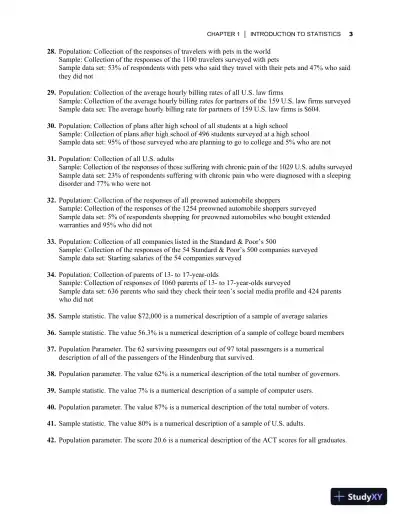 Elementary Statistics: Picturing the World, 7th Edition Solution Manual - Page 7 preview image