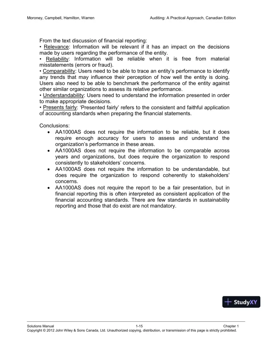 Auditing : A Practical Approach, Canadian Edition Solution Manual, page 16