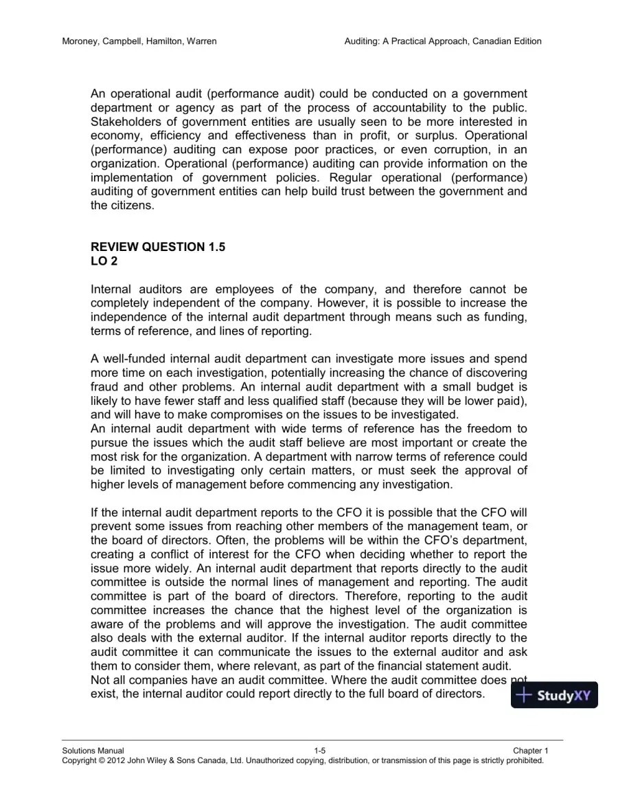 Auditing : A Practical Approach, Canadian Edition Solution Manual, page 6
