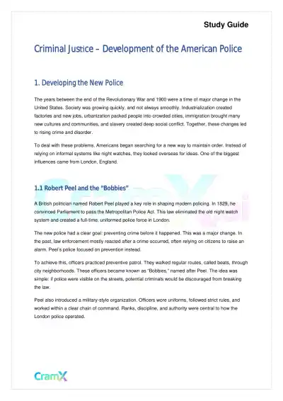 Criminal Justice - Development of the American Pol - Page 1 preview image