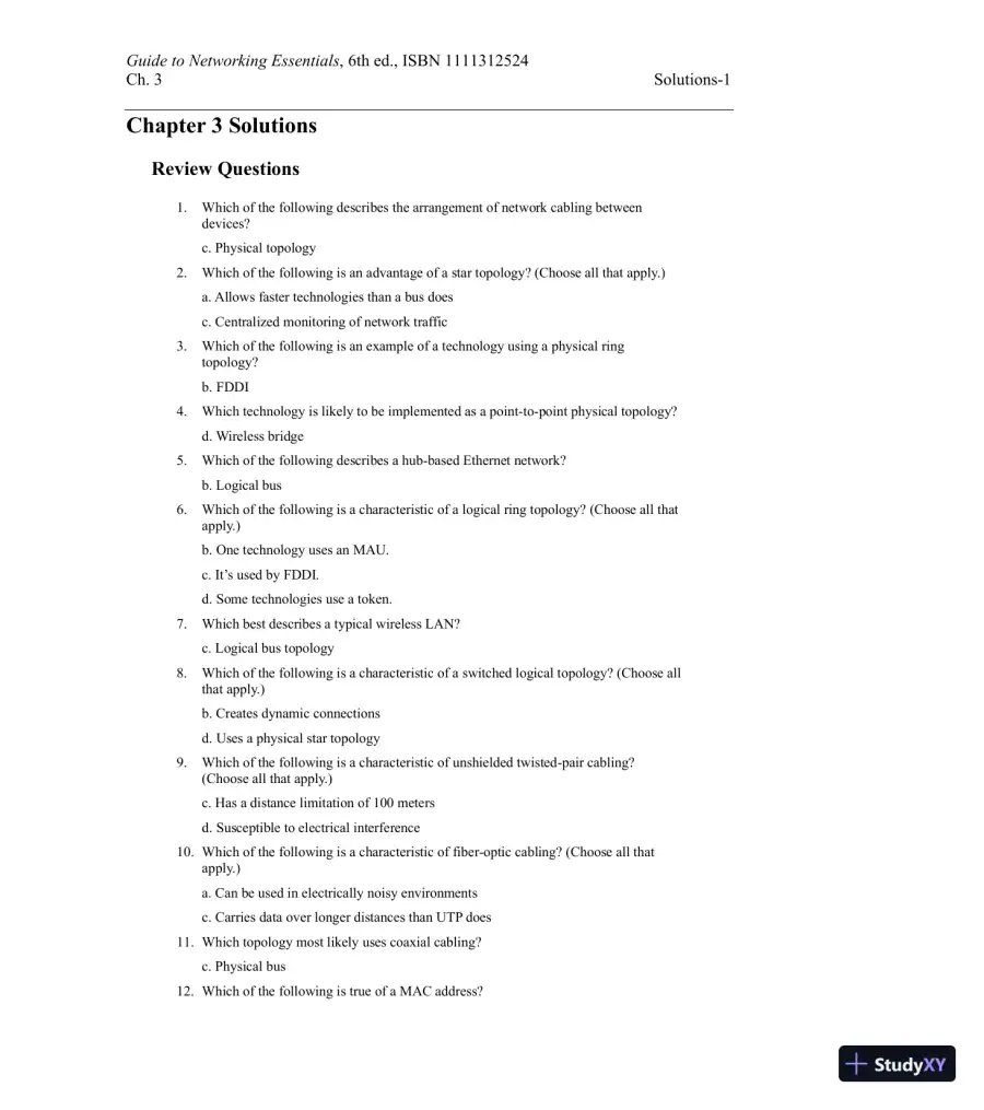Guide To Networking Essentials, 7th Edition Solution Manual, page 11