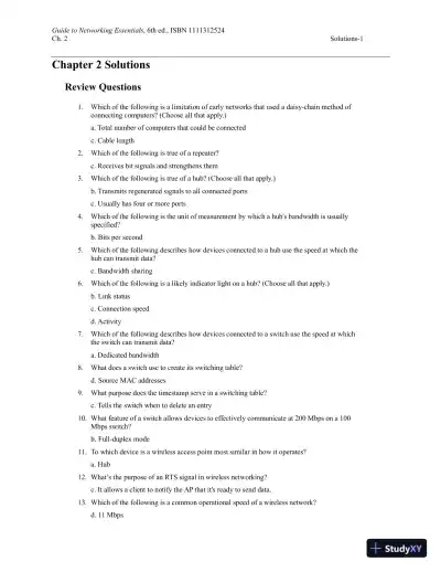 Guide To Networking Essentials, 7th Edition Solution Manual - Page 7 preview image