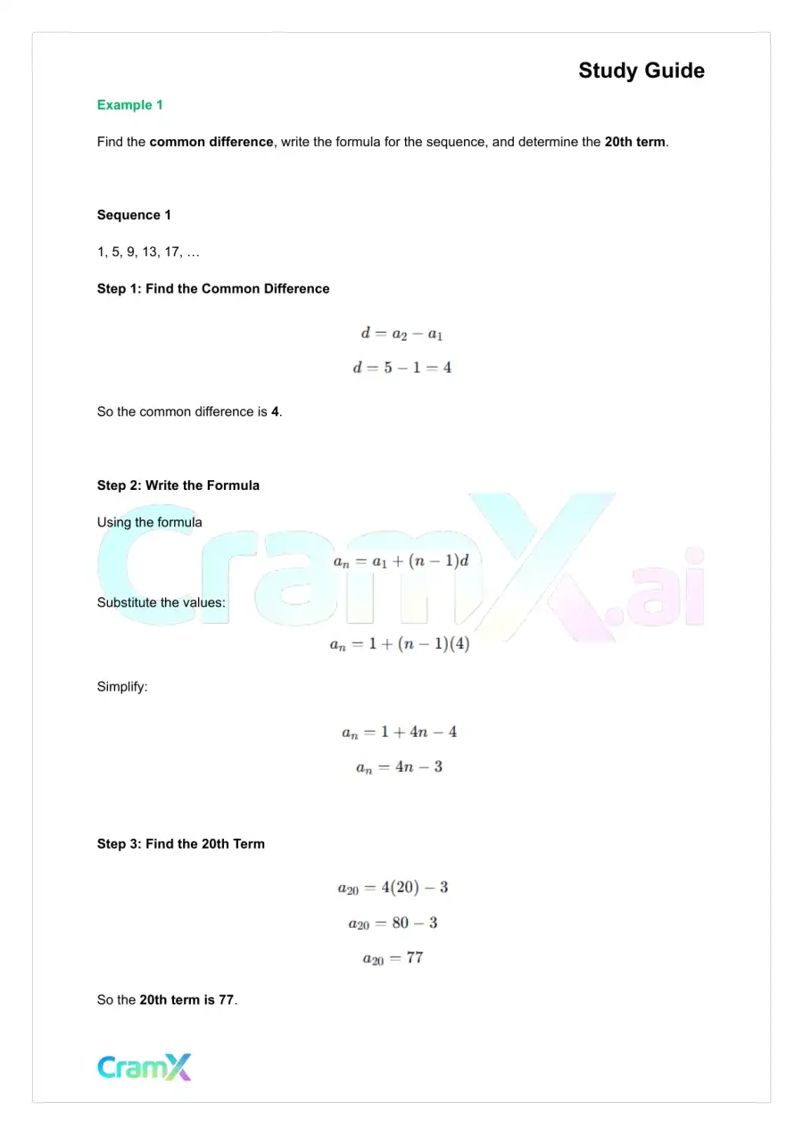 Algebra II – Sequences and Series, page 10