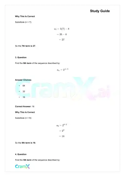 Algebra II – Sequences and Series - Page 7 preview image
