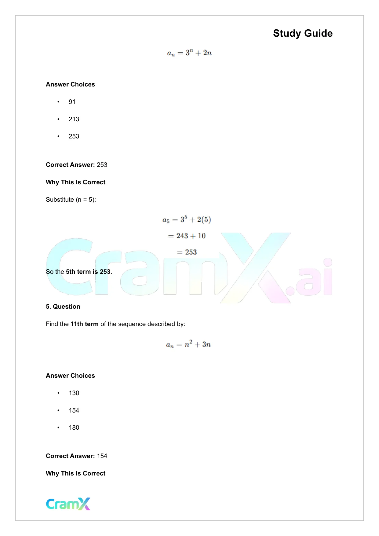 Algebra II – Sequences and Series - Page 8 preview image