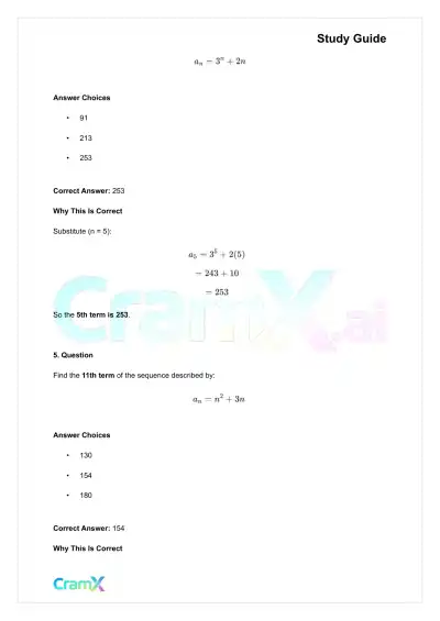 Algebra II – Sequences and Series - Page 8 preview image