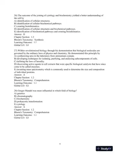 Becker's World Of The Cell, 9th Edition Test Bank - Page 10 preview image