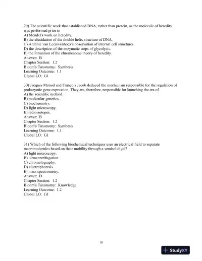 Becker's World Of The Cell, 9th Edition Test Bank - Page 11 preview image