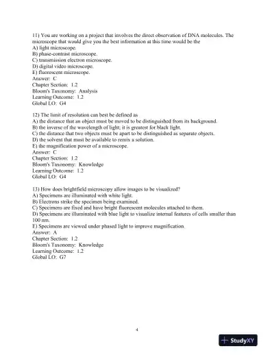 Becker's World Of The Cell, 9th Edition Test Bank - Page 5 preview image