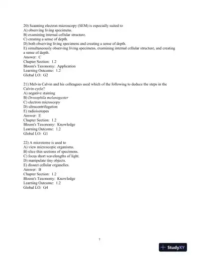 Becker's World Of The Cell, 9th Edition Test Bank - Page 8 preview image