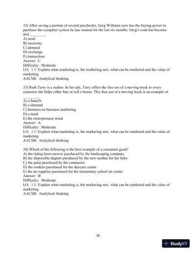 Test Bank For Marketing: Real People, Real Choices, 10th Edition - Page 12 preview image