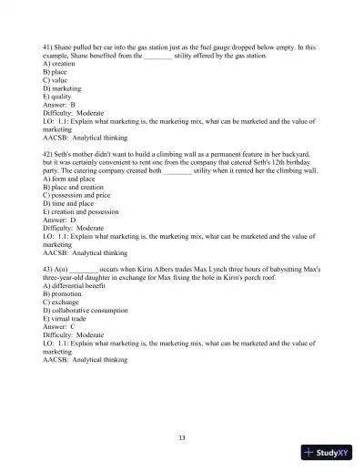 Test Bank For Marketing: Real People, Real Choices, 10th Edition - Page 15 preview image