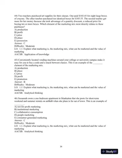 Test Bank For Marketing: Real People, Real Choices, 10th Edition - Page 16 preview image