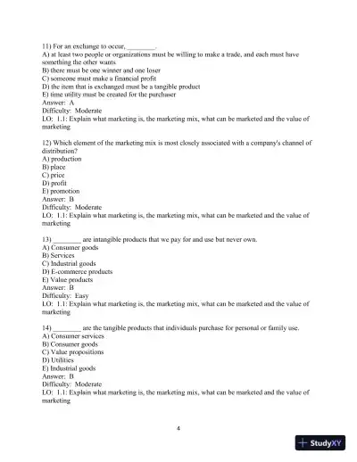 Test Bank For Marketing: Real People, Real Choices, 10th Edition - Page 6 preview image