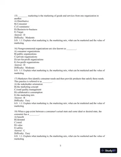 Test Bank For Marketing: Real People, Real Choices, 10th Edition - Page 7 preview image