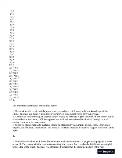 Auditing: An International Approach Seventh Canadian Edition Test Bank - Page 14 preview image