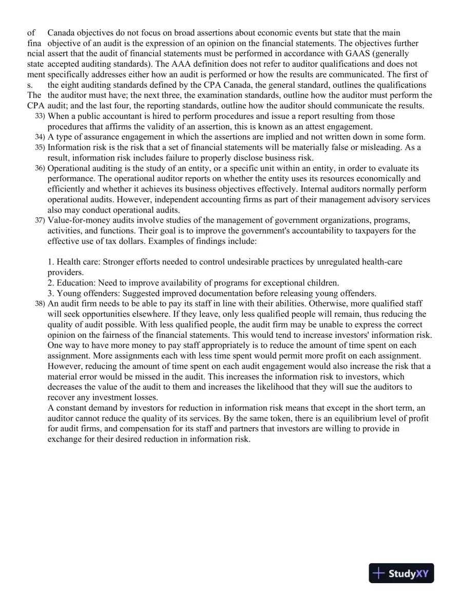Auditing: An International Approach Seventh Canadian Edition Test Bank, page 7