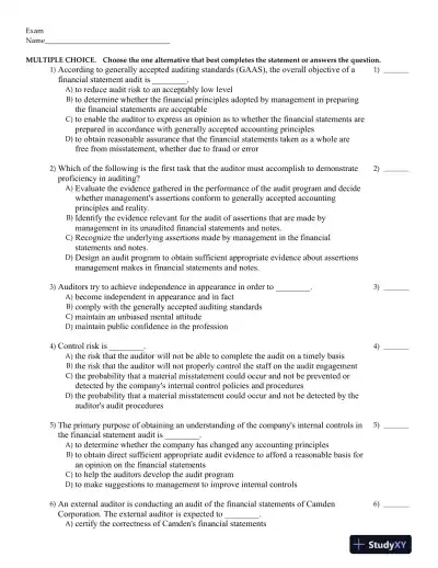 Auditing: An International Approach Seventh Canadian Edition Test Bank - Page 8 preview image