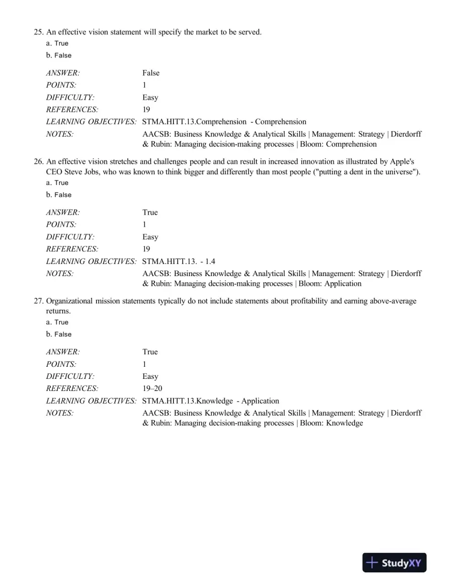 Strategic Management: Concepts and Cases: Competitiveness and Globalization, 11th Edition Test Bank, page 10