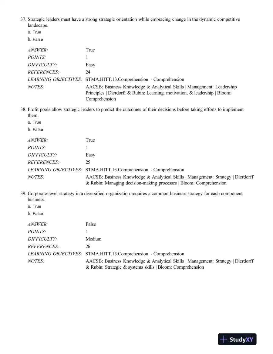 Strategic Management: Concepts and Cases: Competitiveness and Globalization, 11th Edition Test Bank, page 14