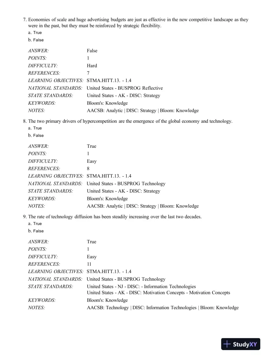 Strategic Management: Concepts and Cases: Competitiveness and Globalization, 11th Edition Test Bank, page 4