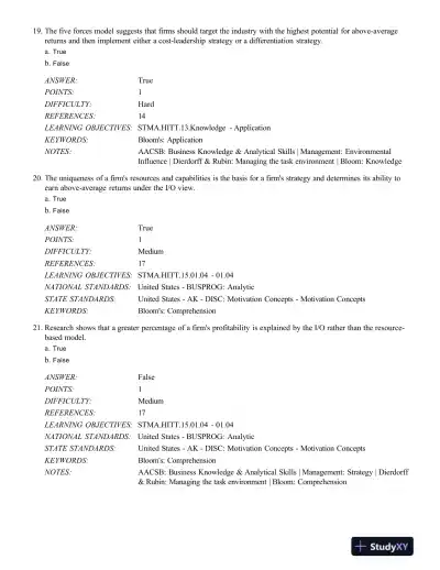 Strategic Management: Concepts and Cases: Competitiveness and Globalization, 11th Edition Test Bank - Page 8 preview image