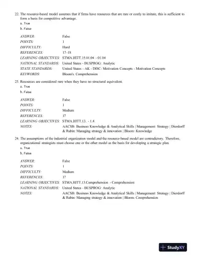 Strategic Management: Concepts and Cases: Competitiveness and Globalization, 11th Edition Test Bank - Page 9 preview image