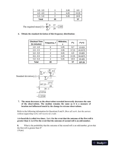 Comprehensive Statistical Analysis and Probability Exam - Page 4 preview image